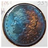 1887 Morgan Silver Dollar - Rainbow Toning