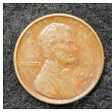 1914 S Lincoln Wheat Cent - brown