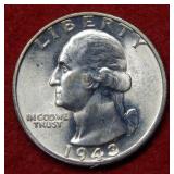 1943 S Washington Silver Quarter