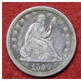 1856 O Seated Liberty Silver Quarter No Motto