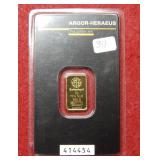Agor 2 grams of 999.9 Fine Gold Bar Bullion