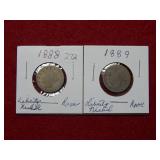 1888 & 1889 Liberty Head Nickels
