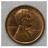 1934 D Lincoln Wheat Cent - red & brown
