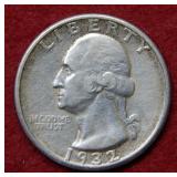 1932 S Washington Silver Quarter