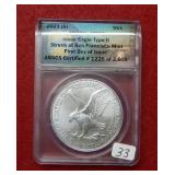 2021(S) Silver Eagle 1oz Type II ANACS MS70
