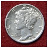 1929 S Mercury Silver Dime