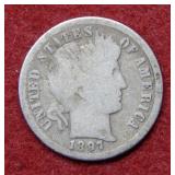 1897 O Barber Silver Dime