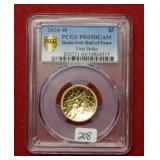 2020 W Gold Basket Ball $5 Coin PCGS PR69 DCAM