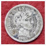 1903 O Barber Silver Dime