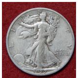 1927 S Walking Liberty Silver Half