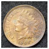 1907 Indian Head Cent - red & brown