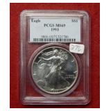 1993 Silver Eagle 1oz PCGS MS69