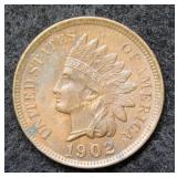 1902 Indian Head Cent - red & brown