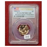 2018 W Breast Cancer Gold $5 PCGS PR70 DCAM