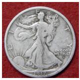 1917 D OBV Walking Liberty Silver Half