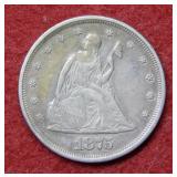 1875 Seated Liberty Twenty Cent Coin - REV ding