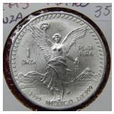 1995 Mexico Silver .999 Onza Bullion