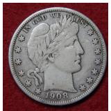 1908 Barber Silver Half