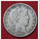 1910 S Barber Silver Half