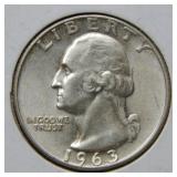 1963 D Washington Silver Quarter