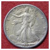 1934 S Walking Liberty Silver Half with grafitti