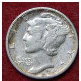 1945 S Mercury Silver Dime - Micro S