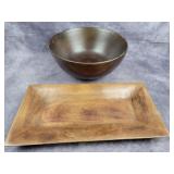 Wooden bowl & serving tray