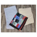 King? knit blanket, 2 misc blankets