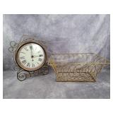 Clock & wire basket