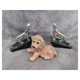 Ornaments(bookends) & lion bank