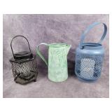 Metal pitcher, candle holder & solar light