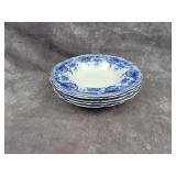 Flow Blue 5 soup bowls