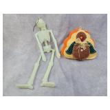 Fall decor-lg pumpkin, candle holder, turkey,