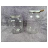 2 large glass jars