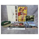 Firefighter memorabilia: metal sign; etc