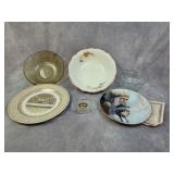 Assorted glass plates and bowls