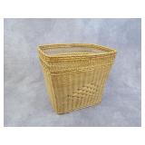 Small wicker woven trash can