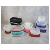 Assorted plastic food storage