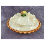 Covered pie keeper, lemon meringue