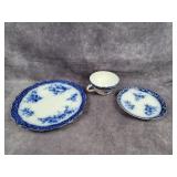 Flow Blue plate, cup & saucer