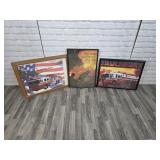 Framed firefighter artwork/posters