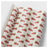 Wrapping Paper Red Trucks with Trees Gift Wrap