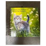 Greeting card organizer with cards for cat lovers