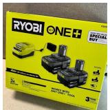 Ryobi 18V Lithium-Ion 2pk Battery with 18V Charger Ryobi 18V Lithium-Ion 2pk Battery with 18V Charger