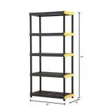 74"x36"x18"  Black and Yellow 5-Tier shelving Unit