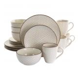 Elama 16 piece stoneware set of 4