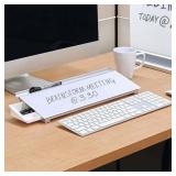 Glass Dry Erase Desktop Computer Pad, 18 X 6, Whit Glass Dry Erase Desktop Computer Pad, 18 X 6, Whit