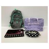 4-Piece Travel Bag Group with Ozark Trail Backpack, Etronik Bag, and Two Cosmetic Bags