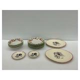 Butterfly Garden and Rooster Dinnerware Group