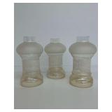Three Glass Lamp Shades with Floral Decoration